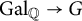 upper G a l Subscript double struck upper Q Baseline right arrow upper G