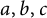 a comma b comma c