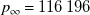 p Subscript normal infinity Baseline equals 116 196