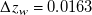 normal upper Delta z Subscript w Baseline equals 0.0163