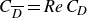 upper C Subscript upper D overbar Baseline equals italic Re upper C Subscript upper D Baseline