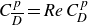 upper C Subscript upper D overbar Superscript p Baseline equals italic Re upper C Subscript upper D Superscript p