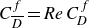 upper C Subscript upper D overbar Superscript f Baseline equals italic Re upper C Subscript upper D Superscript f