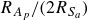 upper R Subscript upper A Sub Subscript p Baseline divided by left parenthesis 2 upper R Subscript upper S Sub Subscript a Subscript Baseline right parenthesis