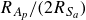 upper R Subscript upper A Sub Subscript p Baseline divided by left parenthesis 2 upper R Subscript upper S Sub Subscript a Subscript Baseline right parenthesis