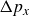 normal upper Delta p Subscript x