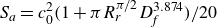 upper S Subscript a Baseline equals c 0 squared left parenthesis 1 plus pi upper R Subscript r Superscript pi divided by 2 Baseline upper D Subscript f Superscript 3.874 Baseline right parenthesis divided by 20