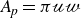 upper A Subscript p Baseline equals pi script u script w