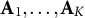 bold upper A 1 comma ellipsis comma bold upper A Subscript upper K Baseline