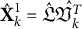 ModifyingAbove bold upper X With caret Subscript k Superscript 1 Baseline equals ModifyingAbove German upper L With caret ModifyingAbove German upper V Subscript k Superscript upper T Baseline With caret