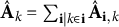 ModifyingAbove bold upper A With caret Subscript k Baseline equals sigma summation Underscript bold i vertical bar k element of bold i Endscripts ModifyingAbove bold upper A With caret Subscript bold i comma k