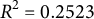 upper R squared equals 0.2523