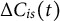 normal upper Delta upper C Subscript i s Baseline left parenthesis t right parenthesis