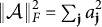 StartMetric script upper A EndMetric Subscript upper F Superscript 2 Baseline equals sigma summation Underscript bold j Endscripts a Subscript bold j Superscript 2