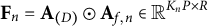 bold upper F Subscript n Baseline equals bold upper A Subscript left parenthesis upper D right parenthesis Baseline circled dot bold upper A Subscript f comma n Baseline element of double struck upper R Superscript upper K Super Subscript n Superscript upper P times upper R