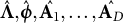 ModifyingAbove bold upper Lamda With caret comma ModifyingAbove bold italic phi With caret comma ModifyingAbove bold upper A 1 With caret comma ellipsis comma ModifyingAbove bold upper A Subscript upper D Baseline With caret
