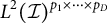upper L squared left parenthesis script upper I right parenthesis Superscript p 1 times midline horizontal ellipsis times p Super Subscript upper D