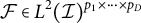 script upper F element of upper L squared left parenthesis script upper I right parenthesis Superscript p 1 times midline horizontal ellipsis times p Super Subscript upper D