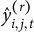 ModifyingAbove y With caret Subscript i comma j comma t Superscript left parenthesis r right parenthesis