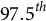 97.5 Superscript t h