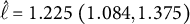 ModifyingAbove script l With caret equals 1.225 left parenthesis 1.084 comma 1.375 right parenthesis