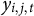 y Subscript i comma j comma t