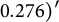 0.276 right parenthesis prime
