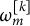 omega Subscript m Superscript left bracket k right bracket