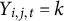 upper Y Subscript i comma j comma t Baseline equals k