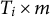 upper T Subscript i Baseline times m