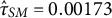 ModifyingAbove tau With caret Subscript upper S upper M Baseline equals 0.00173
