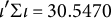 iota prime normal upper Sigma iota equals 30.5470