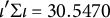 iota prime normal upper Sigma iota equals 30.5470