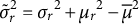 sigma overtilde Subscript r Baseline Superscript 2 Baseline equals sigma Subscript r Baseline Superscript 2 Baseline plus mu Subscript r Baseline Superscript 2 Baseline minus mu overbar squared