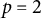 p equals 2