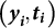 left parenthesis bold italic y Subscript bold italic i Baseline comma bold italic t Subscript bold italic i Baseline right parenthesis