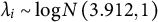 lamda Subscript i Baseline tilde log upper N left parenthesis 3.912 comma 1 right parenthesis