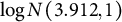 log upper N left parenthesis 3.912 comma 1 right parenthesis