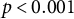 p less than 0.001