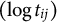left parenthesis log t Subscript i j Baseline right parenthesis