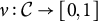 nu colon script upper C right arrow left bracket 0 comma 1 right bracket
