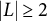 StartAbsoluteValue upper L EndAbsoluteValue greater than or equals 2