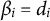 beta Subscript i Baseline equals d Subscript i