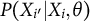 upper P left parenthesis upper X Subscript i Sub Superscript prime Subscript Baseline vertical bar upper X Subscript i Baseline comma theta right parenthesis
