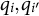q Subscript i Baseline comma q Subscript i prime Baseline