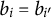 b Subscript i Baseline equals b Subscript i prime