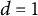 d equals 1