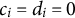 c Subscript i Baseline equals d Subscript i Baseline equals 0