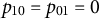 p 10 equals p 01 equals 0