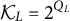 script upper K Subscript upper L Baseline equals 2 Superscript upper Q Super Subscript upper L